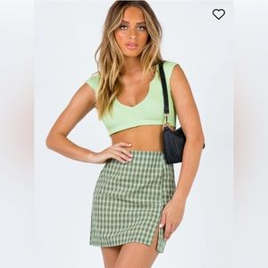 PRINCESS POLLY Miss Sally Green Mini Skirt